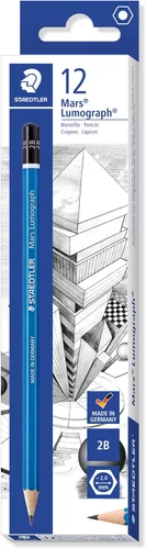 Miniatura 6 de STAEDTLER Mars Lumograph 8B Lápiz de dibujo de grafito, suave, resistente a la rotura, 12 unidades, 100-8B
