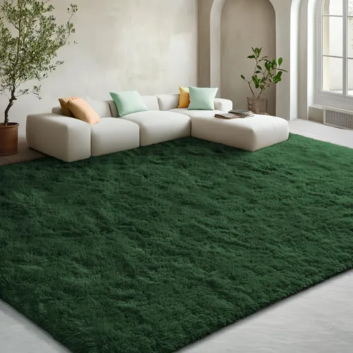 Miniatura 161 de EVOIONOS - Alfombra redonda gris para dormitorio, 5x5 pies; alfombras circulares suaves y esponjosas para sala de estar, alfombras de felpa peludas