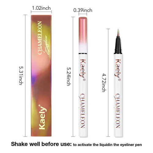 Miniatura 6 de evpct Delineador de ojos líquido cromático dúo, con purpurina de bronceador rosa, destello metálico brillante, sombra de ojos en lápiz, cambio