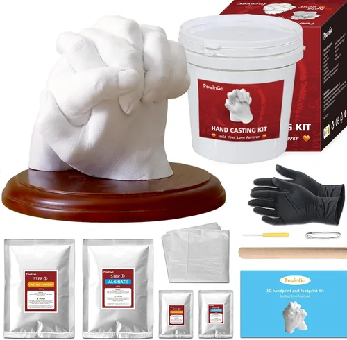 PewinGo Kit de fundición a mano para parejas, kit de molde de mano para parejas, regalos de compromiso de boda para parejas, marido, esposa, novia,
