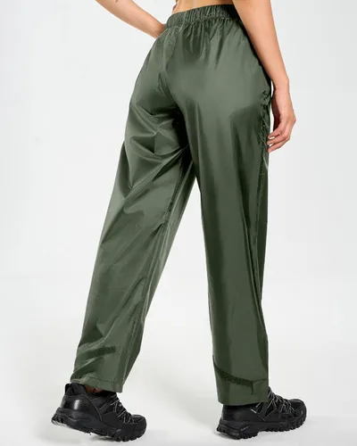 Miniatura 3 de Hebepol Pantalones de lluvia para mujer, ligeros, impermeables, a prueba de viento, para senderismo, pesca, al aire libre, con bolsa