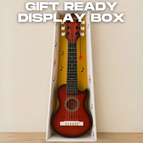 Miniatura 7 de Guitarra acústica de 23 pulgadas, guitarra de juguete de 6 cuerdas para niños, cuerdas de acero realistas, primer instrumento musical para Caoba