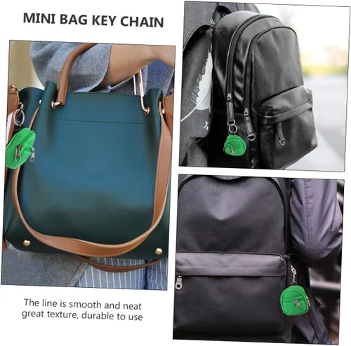 Miniatura 7 de 1 juego de mini mochila, monedero, llaveros con cremallera, bolsas de cambio, lindo mini bolso llavero colgante para llaves y artículos esenciales