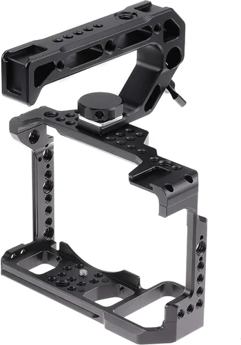 Miniatura 6 de Jaula Z5 Z6 Z7, jaula de cámara Hersmay con mango superior para Nikon Z5/Z6/Z7/Z6II/Z7II sin espejo con zapata fría, mango ARRI agujeros