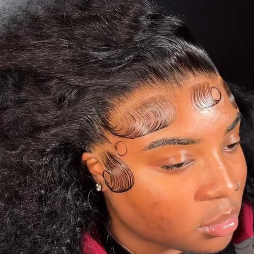 Miniatura 11 de NESMON Pelucas de cabello humano con cierre de encaje HD de 5 x 5, sin pegamento, nudos preblanqueados, densidad del 200 %, 0.004 in, encaje suizo