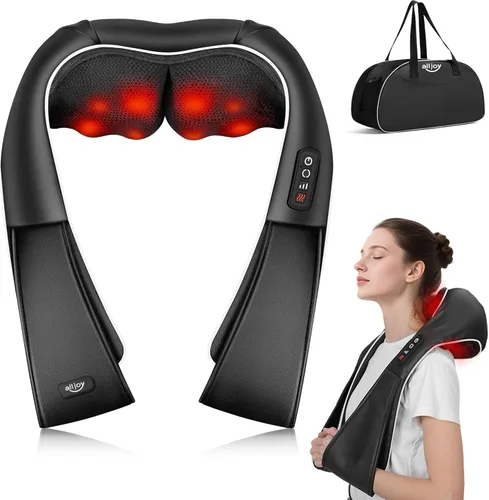 Miniatura 10 de ALLJOY Masajeador de cuello para aliviar el dolor de tejido profundo con calor, HSA 3D masajeador Shiatsu de cuello y espalda para hombro, cuerpo