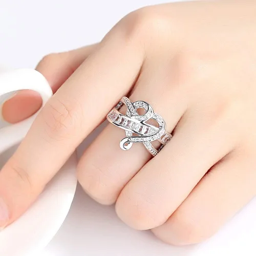 Miniatura 95 de Narica Anillo de 21 piedras chapadas en plata, apilables, corte redondo, zafiro azul, circonita cúbica, relleno de circonita cúbica, halo