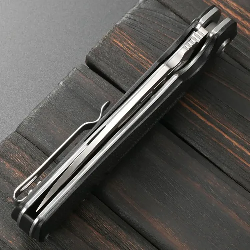 Miniatura 7 de Sitivien ST131 - Cuchillo plegable, hoja D2 G10, cuchillo de herramientas EDC con bloqueo de forro para acampar al aire libre, senderismo, pesca