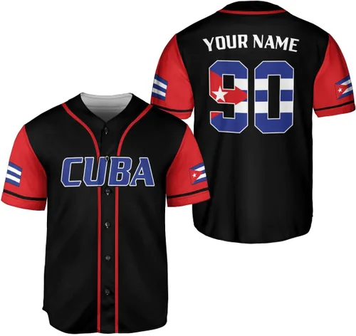 Podagree - Camiseta de béisbol personalizada de Cuba, camiseta de bandera de Cuba, camiseta cubana para hombres y mujeres, camiseta cubana