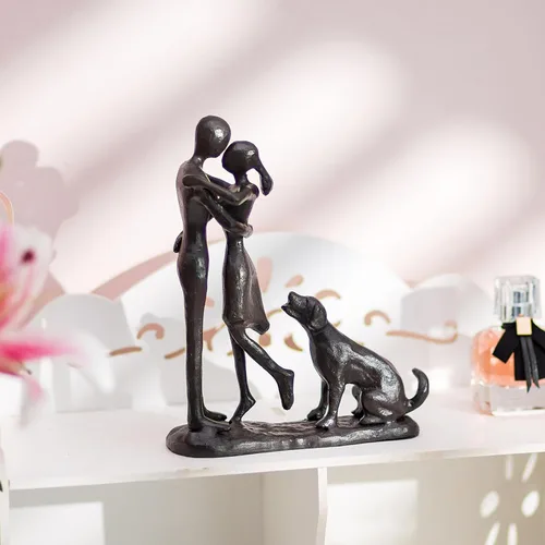 Miniatura 2 de Sziqiqi Regalos de hierro de aniversario para ella, escultura de amor para pareja, regalo de hierro para pareja, novia, esposa, él, estatua negra