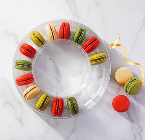 Miniatura 5 de Pastry Chef's Boutique - Cajas de regalo pequeñas de plástico transparente para macarons franceses - Capacidad para 2 macarons - Tamaño de cavidad