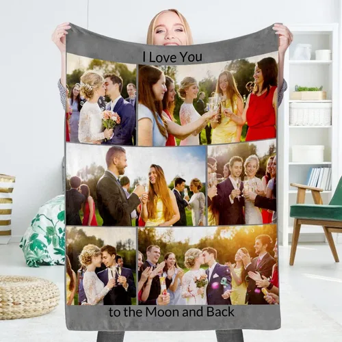 Miniatura 28 de EAQ Manta personalizada con collage de imágenes, es una manta personalizada para niños, adultos, familia, recuerdo, regalo