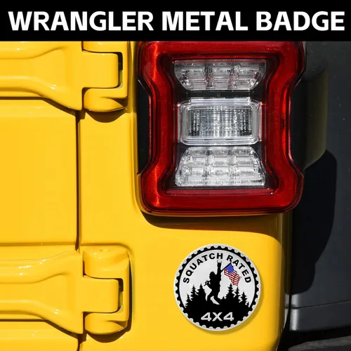 Miniatura 7 de Emblema de coche con patrón de hombre salvaje, 4 x 4 calcomanías de emblema automotriz, emblemas de coche redondos de 3D en metal, compatible