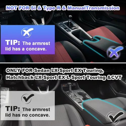 Miniatura 2 de Organizador de consola central para Honda Civic 2022 2023 2024, organizador de consola con tapa de reposabrazos, compartimento secreto, caja