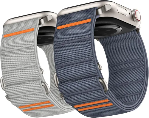 Miniatura 19 de Suitisbest Paquete de 2 correas deportivas compatibles con Apple Watch Ultra de 49mm 46mm 45mm 44mm 42mm 41mm 40mm 38mm, correa deportiva elástica