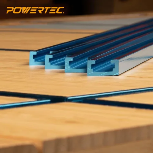 Miniatura 7 de POWERTEC 71119-P3 - Riel en T Universal de Perfil de Doble Corte de 36 Pulgadas con Agujeros de Montaje Preperforados, para Plantillas y Accesorios