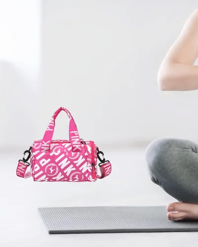Miniatura 8 de Bolsa de gimnasio pequeña estética, bonita bolsa de lona con asa, bolsa de viaje para el hombro, bolsa cruzada resistente para deportes de natación