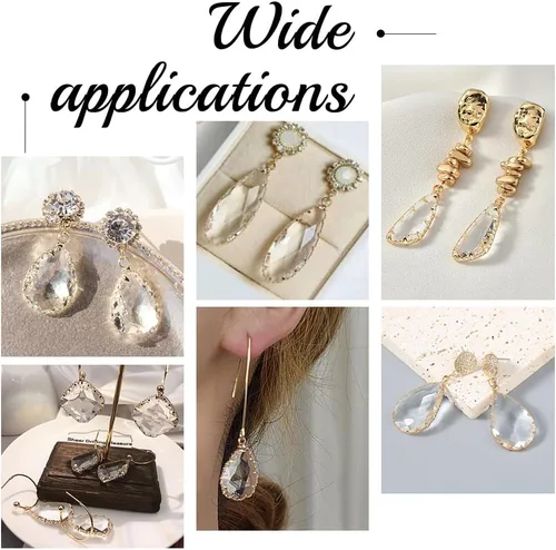 Miniatura 6 de BENECREAT Colgantes de Cristal de Latón con Dijes, Dijes Facetados en Forma de Gota de Lágrima para Hacer Joyas Accesorios DIY, Latón, vidrio