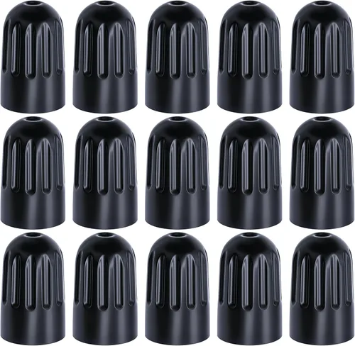 Miniatura 9 de 30 piezas de tapas de vástago de válvula de neumático TPMS, tapas de vástago de válvula de rueda de plástico negro para TR20008 TPMS, tapas