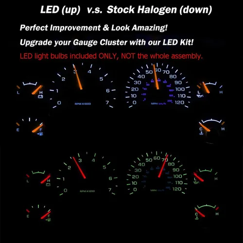 Miniatura 2 de HERCOO Bombillas LED azules para medidor de instrumentos, velocímetro, compatible con Dodge Ram 1500 2500 3500 2002-2006