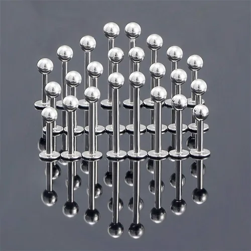 Miniatura 3 de Labret Barbell 24 piezas Monroe - Piercing para labio, hélice, tragus, cartílago, piercing de acero quirúrgico para mujeres y hombres, 20-12G