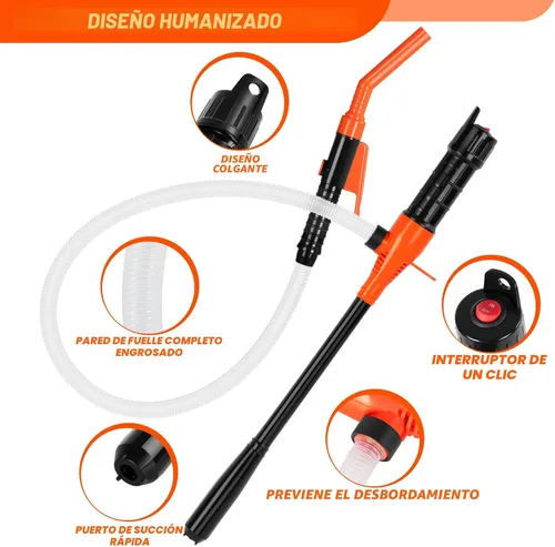 Miniatura 5 de Bomba eléctrica de transferencia de combustible, bomba de sifón de transferencia de fluido portátil de 2.4 GPM con tubería de aceite, bombas de gas