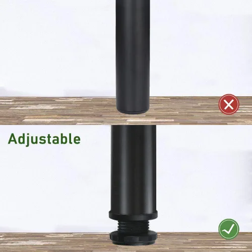 Miniatura 3 de QLLY Juego de 4 patas de muebles de metal ajustables de 6 pulgadas, pierna de repuesto para sofá, sillón, silla otomana y gabinete, en negro