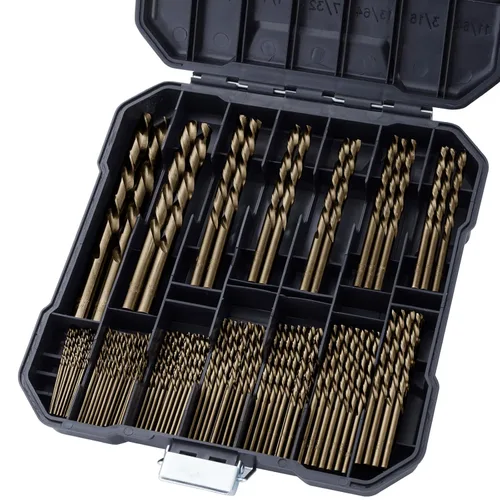Miniatura 14 de Juego de brocas de cobalto para metal endurecido y acero inoxidable, 122 piezas M35 de acero de alta velocidad con torsión Jobber, brocas de metal