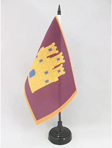 Miniatura 31 de Bandera de mesa de Andalucía 4'' x 6'' - Bandera de escritorio de la región española de Andalucía 5.9 x 3.9 in - Barra y base de plástico negro - AZ