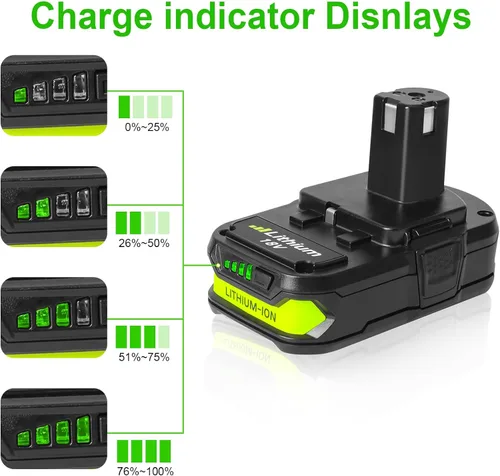 Miniatura 3 de TENMOER Paquete de 2 baterías de 18 V y 3.0 Ah compatibles con batería Ryobi de 18 V con kit combinado de cargador