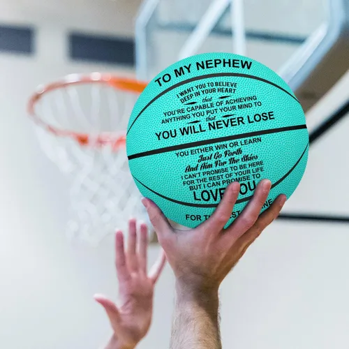 Miniatura 4 de K KENON Balón de Baloncesto Personalizado Grabado Personalizado para Hija Hijo Nieta Nieto Sobrino Sobrina Regalos de Navidad Cumpleaños - Nunca lo