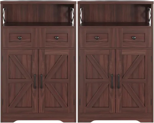 Miniatura 8 de Befrases - Gabinete de almacenamiento de casa rural con cajones y estante, aparador independiente para cocina, sala de estar, oficina en casa, gris