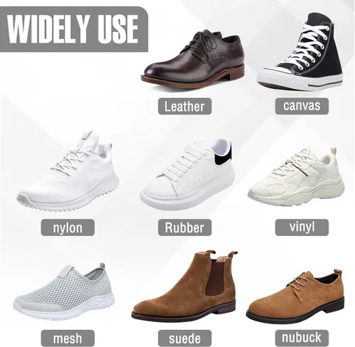 Miniatura 8 de Kit de limpieza de zapatos de 7 piezas, 2 botellas de limpiador de zapatos, desodorizante, protector impermeable y manchas, 2 cepillos y toalla