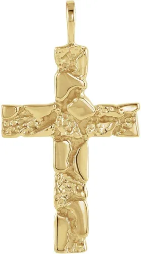 Colgante de cruz de pepita de 1.063x0.709 in (1.063 in x 0.709 in)