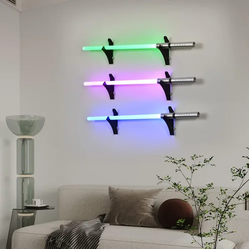 Miniatura 10 de Soporte de pared para sable de luz: acrílico de 0.236 in de grosor, capaz de soportar 30 libras, utilizado para exhibición de sables de luz
