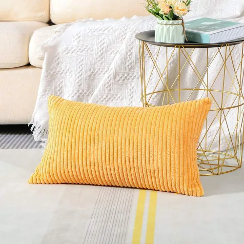 Miniatura 90 de Artscope Fundas de Almohada de Pana a Rayas Acogedoras Súper Suaves Decorativas Cuadradas Fundas de Cojín para Sofá Sillón Dormitorio Decoración
