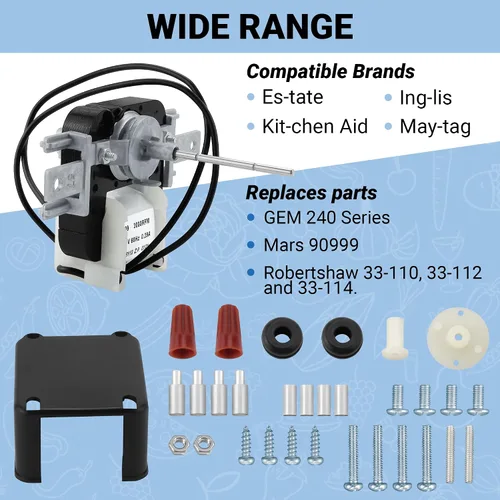 Miniatura 3 de AMI PARTS SM999 - Motor universal para ventilador evaporador de refrigerador compatible con refrigerador Kenmore y Frigidaire, reemplaza GEM 240