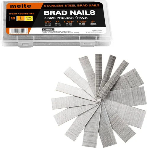 Miniatura 10 de meite Clavos Brad de Acero Inoxidable Calibre 18, Clavos Brad de 18GA de 3/4 Pulgada, Clavos Pequeños de Acabado de Acero Inoxidable 304