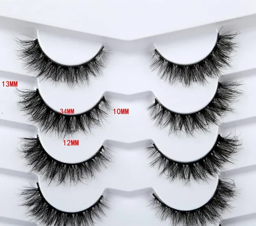 Miniatura 54 de Pooplunch - Pestañas postizas finas de visón sintético, estilo ojo de gato, naturales, cruzadas, tipo racimo, efecto 8D de volumen, tiras