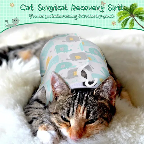 Miniatura 5 de Nuanchu 3 Piezas de Traje de Recuperación para Gatos y Gatitos, Traje de Recuperación para Conejos, Alternativa a Collar Electrónico para Gatos