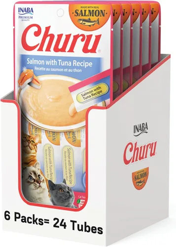 Miniatura 28 de INABA - Golosinas Churu para gatos, puré cremoso para gatos, sin cereales, que se puede lamer y exprimir / suplemento con vitamina E y taurina, 0.5