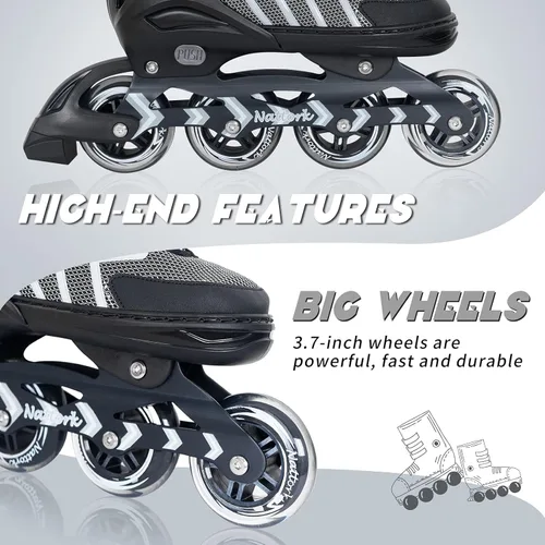 Miniatura 4 de Patines en línea Nattork ajustables para adultos y adolescentes, patines con cuchillas para interior y exterior para niños, principiantes