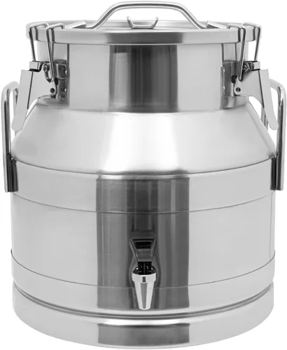 Miniatura 14 de Lata de leche de acero inoxidable de 13.3 galones, cubo de leche resistente con mango ergonómico y tapa hermética, recipiente sólido de líquido SS