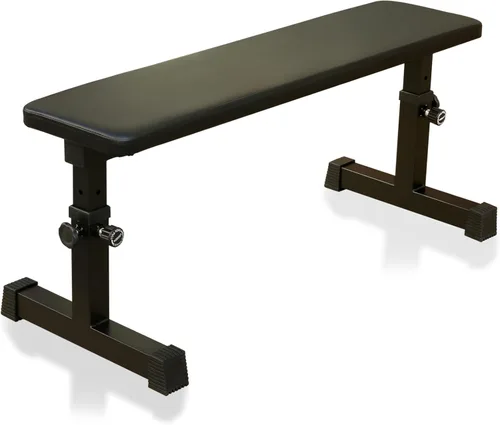 Banco de pesas para entrenamiento de fuerza, prensa de banco plano, 5 niveles ajustables de 43.3 pulgadas de largo, bancos de entrenamiento para