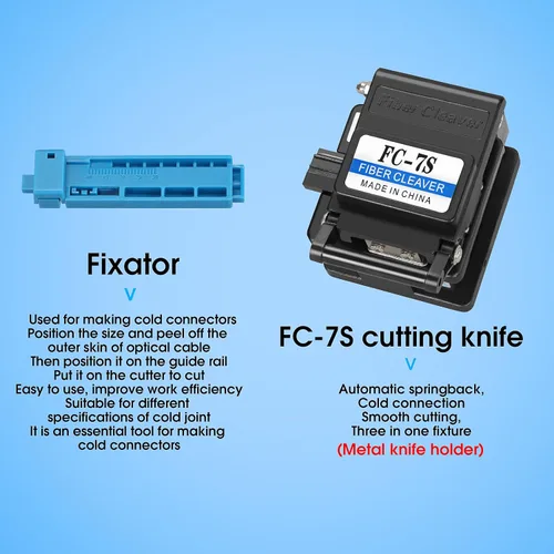 Miniatura 2 de Kit de terminación de fibra FTTH Kits de herramientas de conexión en frío con OPM con prueba de red RJ45 Fibra Fibra óptica Stripper Alicates