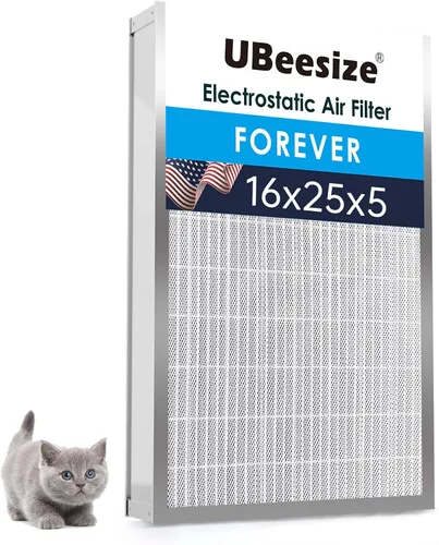 Miniatura 30 de UBeesize 20x25x1 Filtro de aire electrostático reutilizable para HVAC y aire acondicionado, filtro para estufa, MERV 8, lavable, dura toda la vida