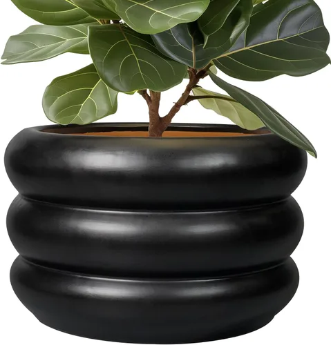 Miniatura 31 de Maceta de cerámica SQOWL para plantas de 8 pulgadas - Maceta de interior con orificio de drenaje para plantas de exterior, maceta floral moderna