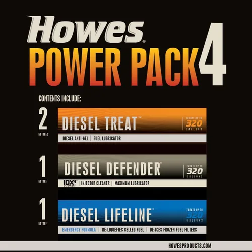 Miniatura 4 de Howes Power Pack 4 – Preparación para el Invierno Aditivos para Diesel - Un Limpiador de Inyectores Diesel Defender de 64 Onzas, Dos