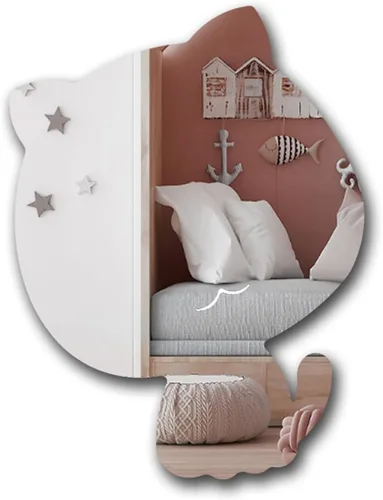 Miniatura 10 de Lindo espejo acrílico con diseño de oso antiarañazos, irrompible, inastillable, HD templado, espejos decorativos de pared para el hogar, oficina