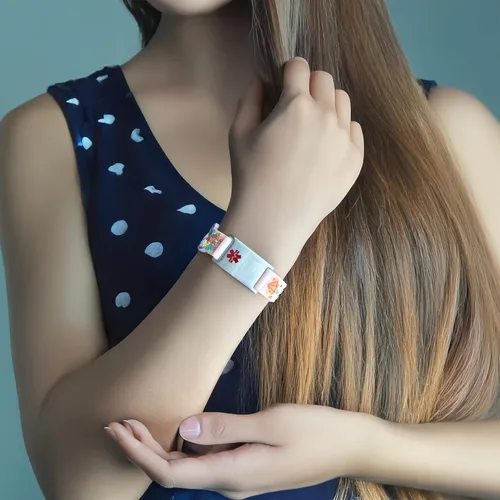 Miniatura 5 de LinnaLove Pulseras de identificación de alerta médica de dibujos animados, regalo de padres para hijo, hija, hermano, hermana